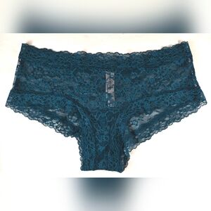 Victoria's Secret The Lacie Lace Cheeky Panty Stormy Teal Women's Size Large